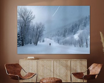 Stiller Weg unter Winterhimmel - Fine Art Minimalismus