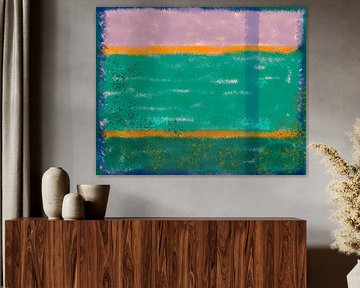 Kleurvlakken in abstractie groen van Rietje Bulthuis