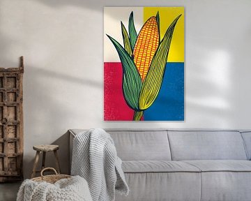 Corn on the cob in bright colours by drdigitaldesign