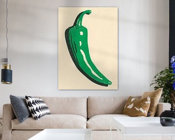 Green chilli in reduced graphics by drdigitaldesign