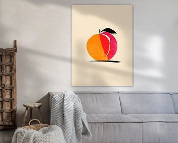Stylised peach motif in warm colours by drdigitaldesign