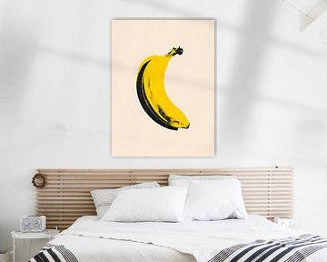 Stylised banana in bright yellow by drdigitaldesign