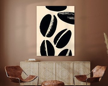 Falling coffee beans in brush style by drdigitaldesign