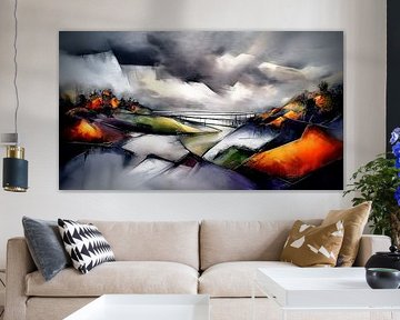 Stürmischer Himmel und Brücke von Frank Heinz