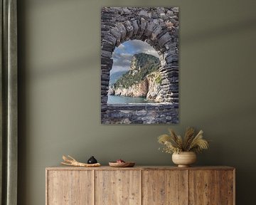 Kust bij Porto Venere aan de Italiaanse Rivièra, Ligurië van Peter Eckert