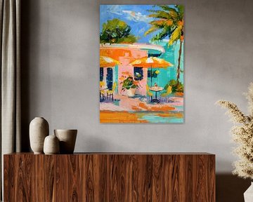 Tropical impression in pink and yellow by Niklas Maximilian