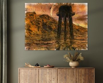 Water tower in the sand by Emanuel Koch