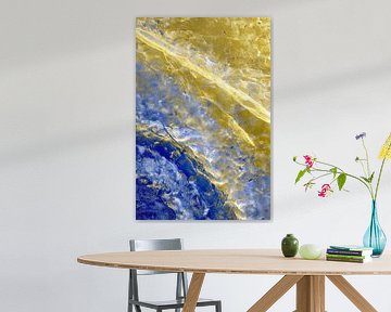 Abstract yellow with blue no. 1 by Diana Mets