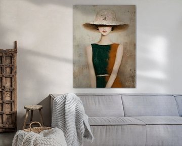 Die Frau mit dem Strohhut von Atelier Pink Blossom