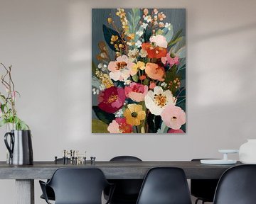 Zarter Blumenstrauß mit natürlichen Akzenten