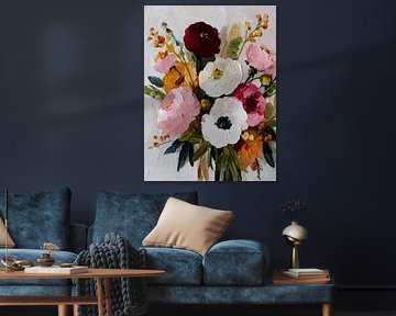 Klassisches Blumenarrangement in sanften Farben