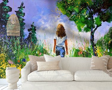 Voorbeeld van het werk in een kamer