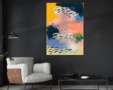 Expressiver Farbrausch – Pink und Blau von Niklas Maximilian