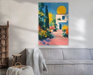 Colourful house with stairs by Niklas Maximilian