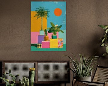 Tropical illustration with palm tree by Niklas Maximilian