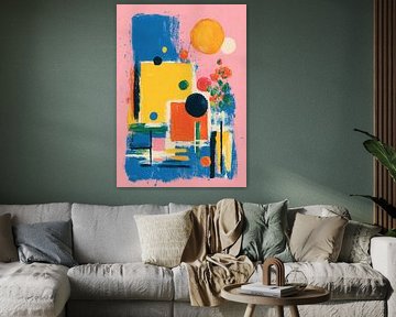 Colourful geometry on pink by Niklas Maximilian