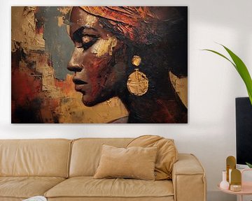 Portrait of an African woman in warm earth tones by Lauren Wilde