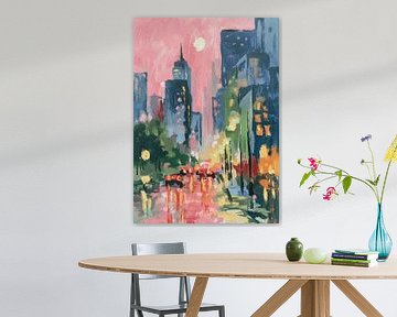 Colourful abstract city scene by Niklas Maximilian