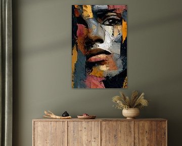 Modern portrait of a woman in warm colours by Lauren Wilde