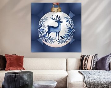 Delfter Blau Weihnachtskugel von Studio Ypie
