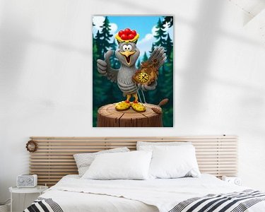 Voorbeeld van het werk in een kamer