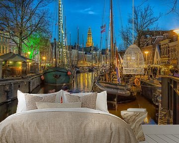 Groningen binnenstad tijdens Winter Welvaart in decemberr