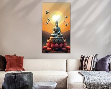 Buddha in tiefer Meditation - Spirituelle Gelassenheit Kunst