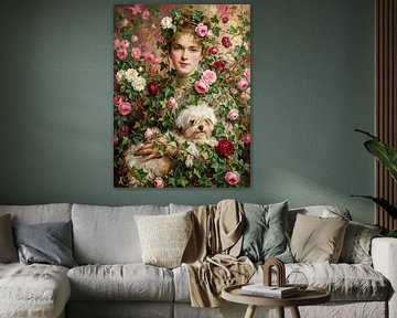 Girl Holding her Dog