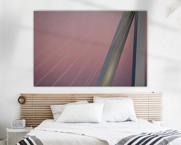 Erasmus Bridge in pink twilight glow by Esmée Fotografeert