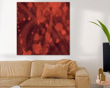 Art abstrait minimaliste dans des couleurs chaudes sur Dina Dankers