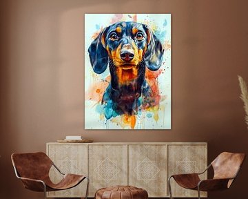 Teckel hond dierenkunst #hond