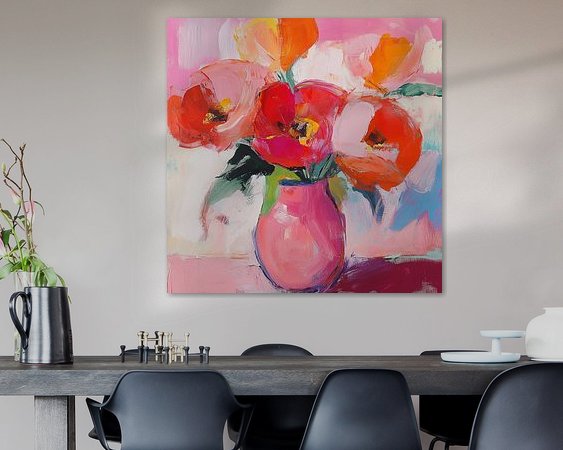 Voorbeeld van het werk in een kamer