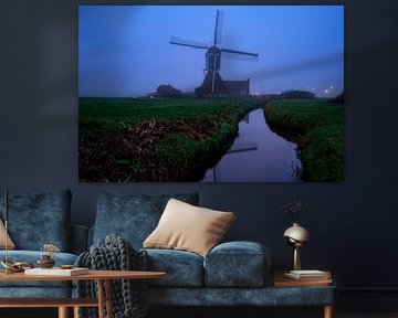 Moulin à vent de Zoeterwoude dans la brume