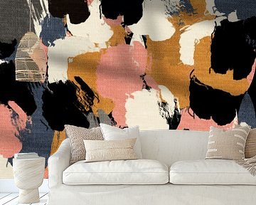 Abstracte vormen in heldere retro kleuren.