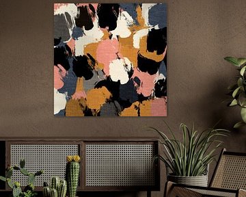 Abstrakte Formen in leuchtenden, vom Retro-Stil inspirierten Farben.