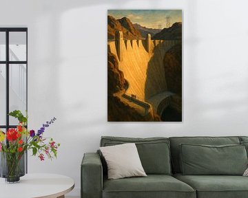 Hoover Dam Zonsondergang: Art Deco reuzen en schaduwen van Travel Shop