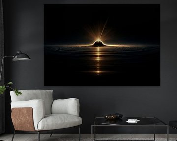 Silhouette surréaliste tombant dans un tourbillon cosmique coloré sur BINEDITS