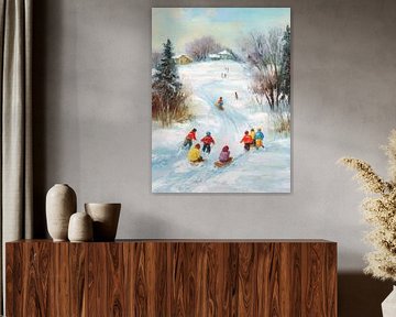 Winterspaß auf dem Schlitten