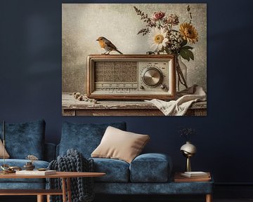 Rotkehlchen im Röhrenradio