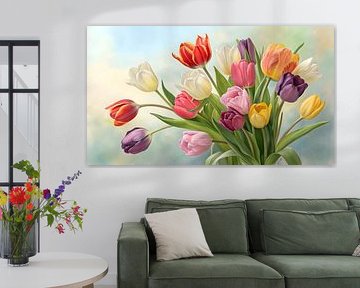 Tulpen malen | Blumen malen | Buntes malen von AiArtLand