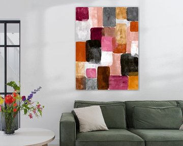 Abstract Mozaïek in Warme Kleuren van Gypsy Galleria