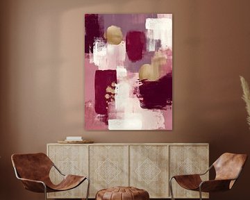 Abstract in Bordeaux and Soft Pink by Gypsy Galleria