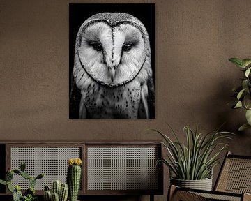 Chouette effraie - Regard silencieux de la nuit sur drdigitaldesign