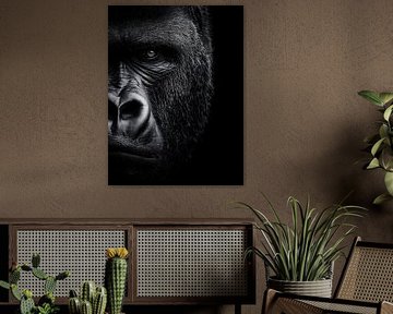 Gorilla - La force originelle en noir et blanc sur drdigitaldesign