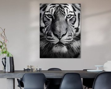 Tiger - Powerful look in black and white