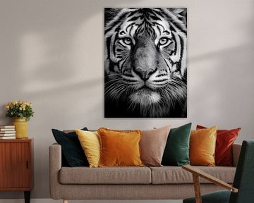 Tiger - Powerful look in black and white