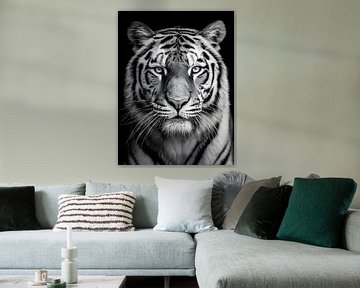 Tiger - Powerful look in black and white