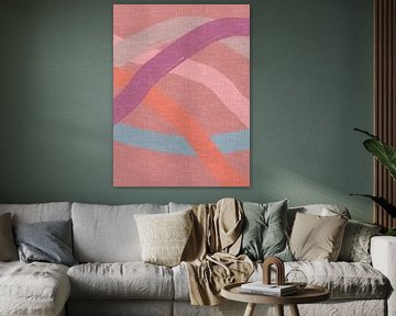 Bunte Pastellfarben. Abstrakte Linien und Formen.