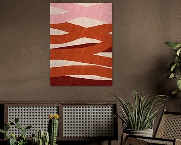Retro pattern. Abstract lines and shapes in vivid colors by Dina Dankers