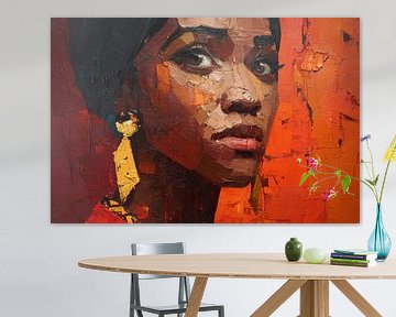 Modern portrait of an African woman in warm colours